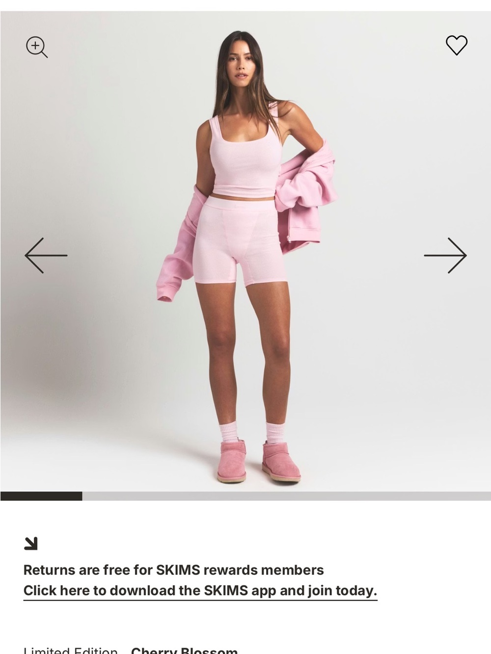SKIMS Bubblegum Pink Ribbed Bike Shorts - Picture 3 of 3